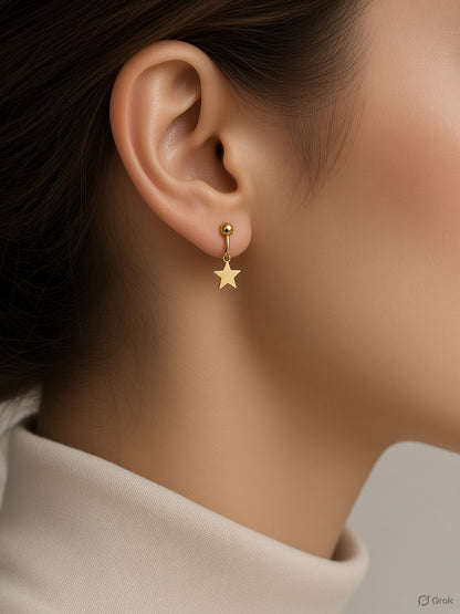 Gold Star Stud Earrings