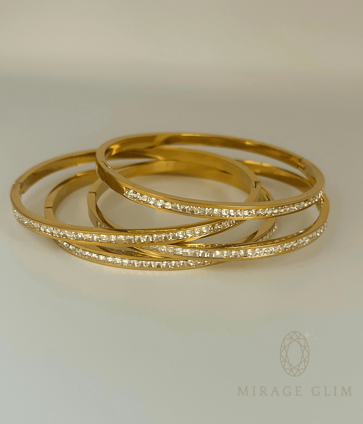 Gold diamond dazzle cuff with sleek polished finish and sparkling details