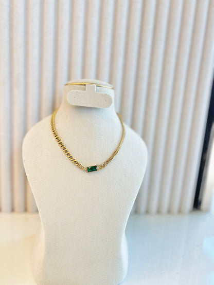 Green stone necklace
