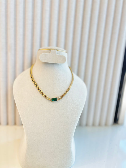 Green stone necklace