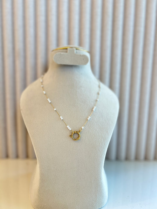 Pearl charm necklace