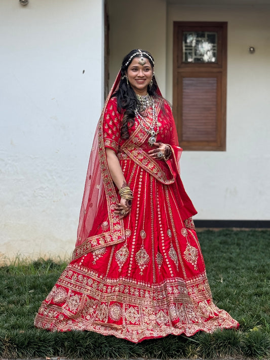 Complete handwork Red Lehanga