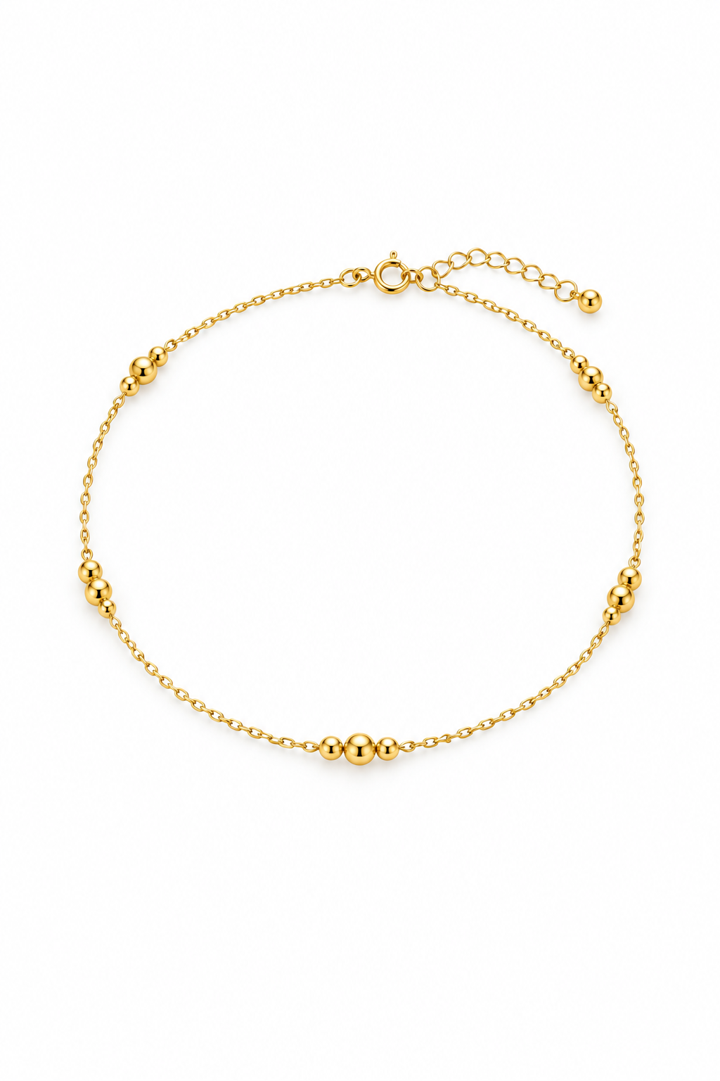 Golden beads anklet pair