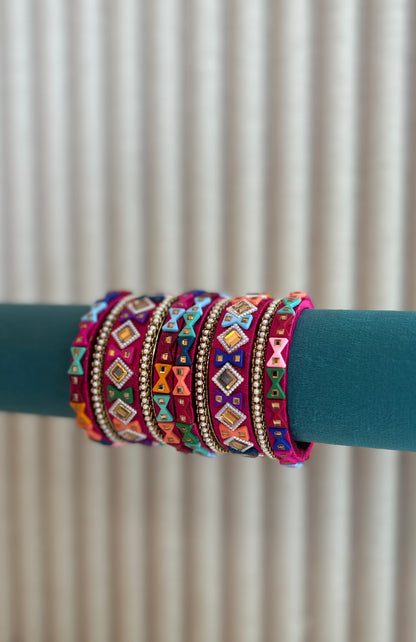 Rangoli Bangle Set (2*4)
