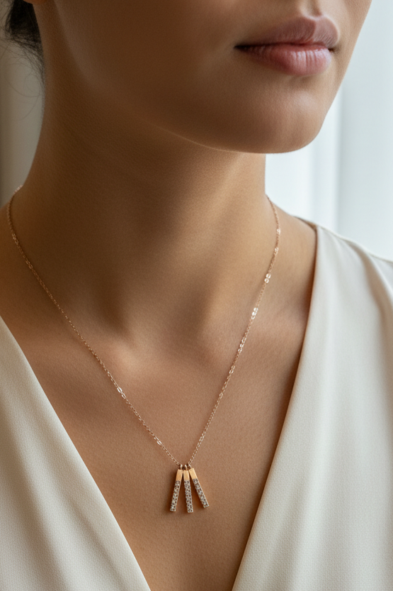 Crystal Vine Rose gold Chain