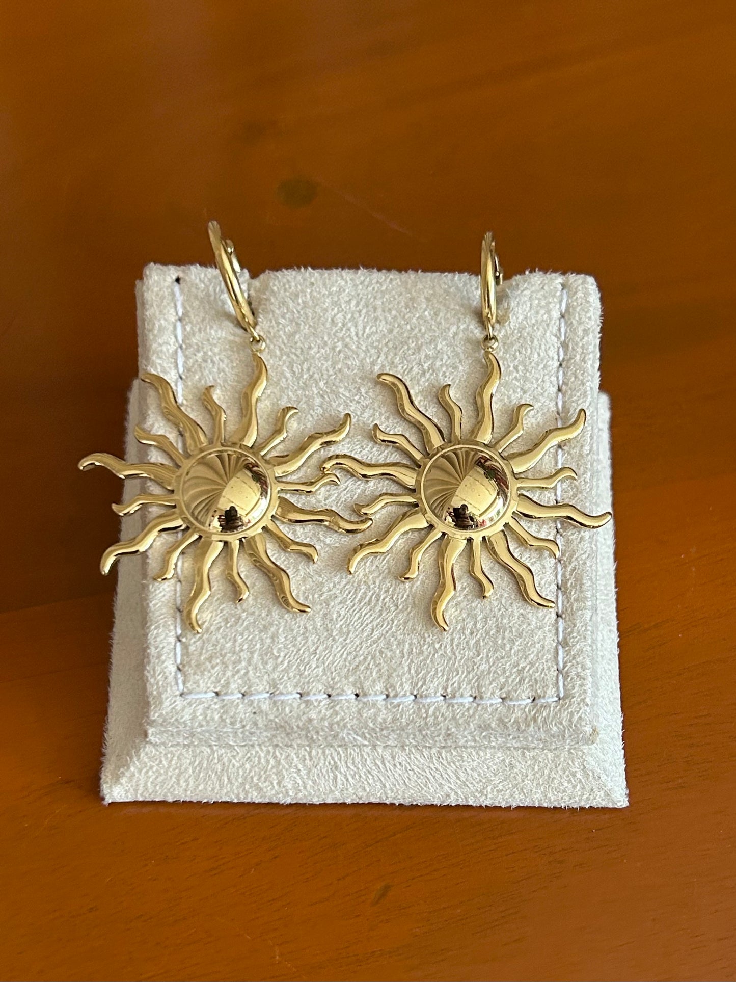 Solar Flare Gold Hoop Earrings