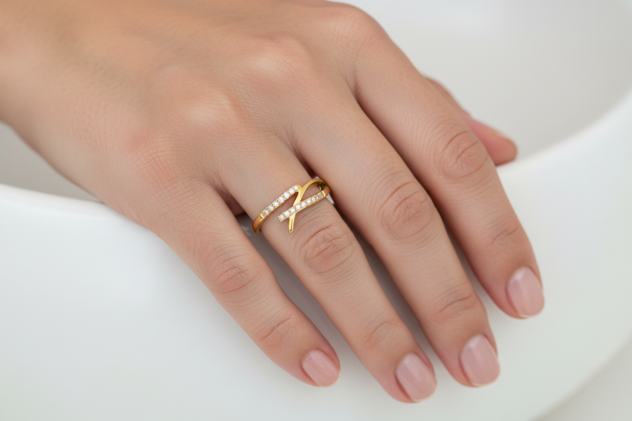 Solitaire Gold Ring Size 8