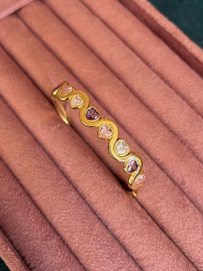 Golden heart stone bangle