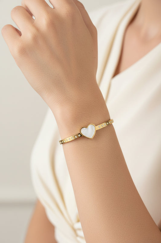 Snow Heart Bangle