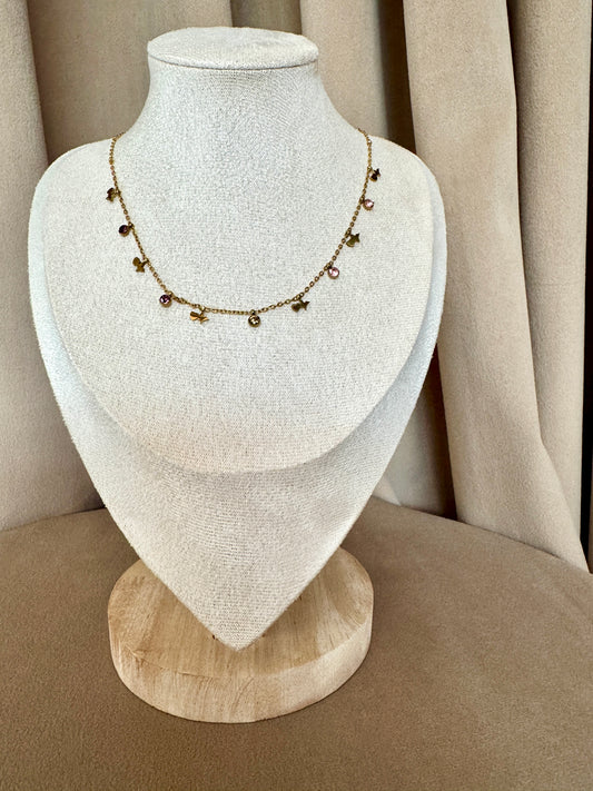 Multi coloured love necklace