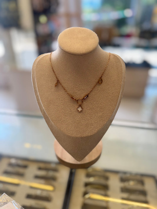 Rose gold charm necklace