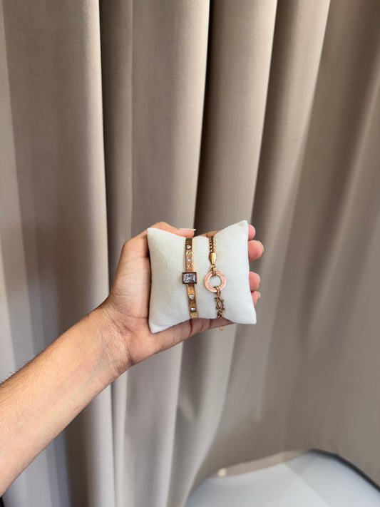 Rose gold stack