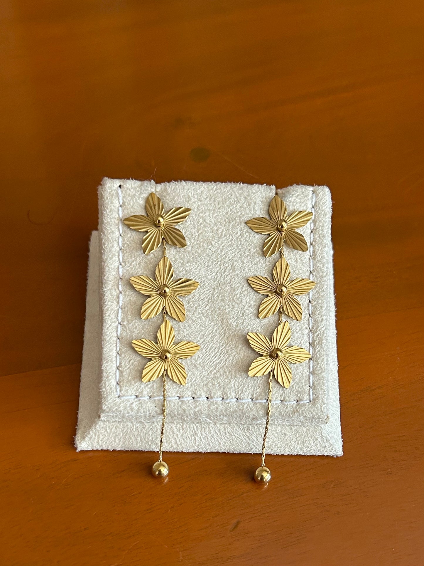 Triple Bloom Drop Earrings