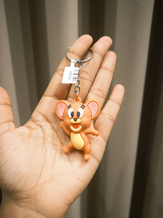 Cheeky Jerry Mouse Keychain in Orange