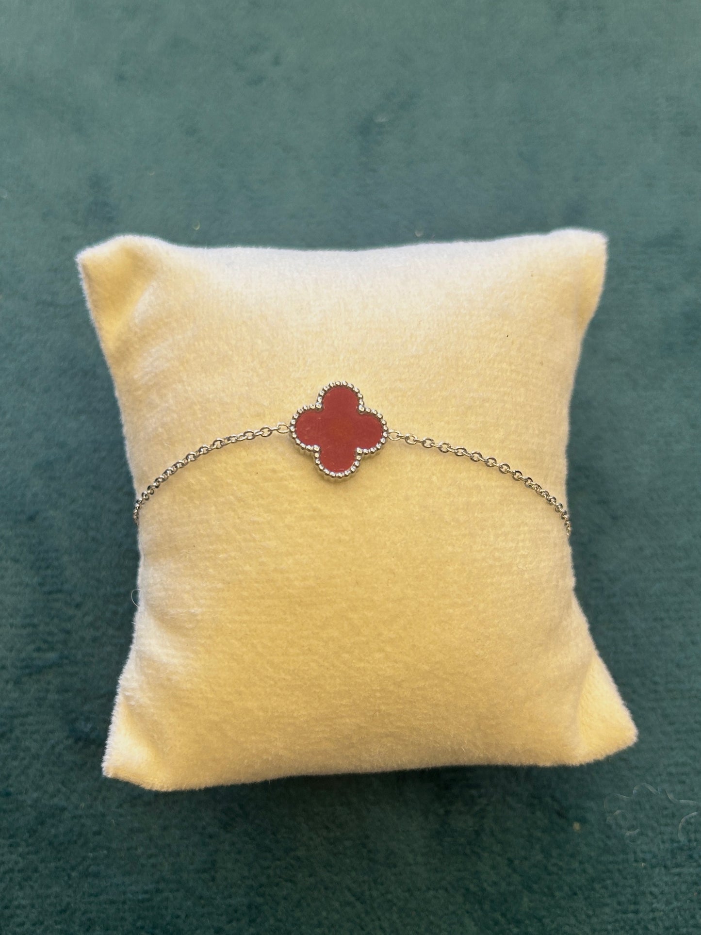 Red Clover Charm Bracelet