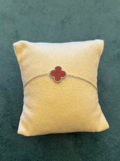 Red Clover Charm Bracelet