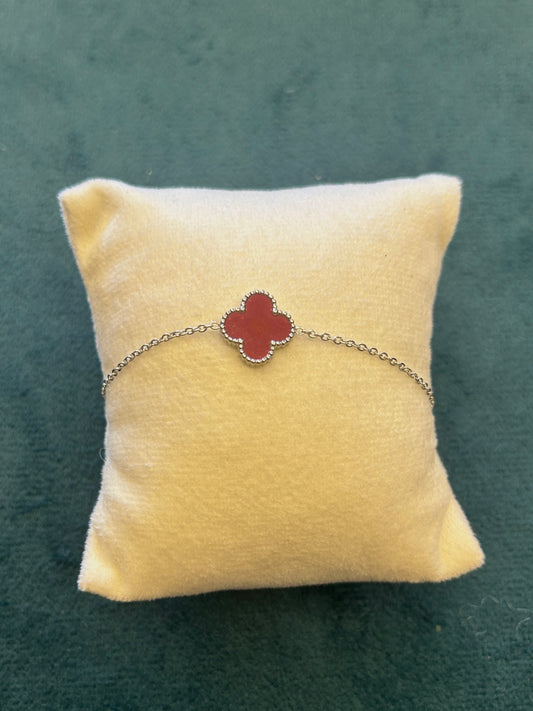 Red Clover Charm Bracelet