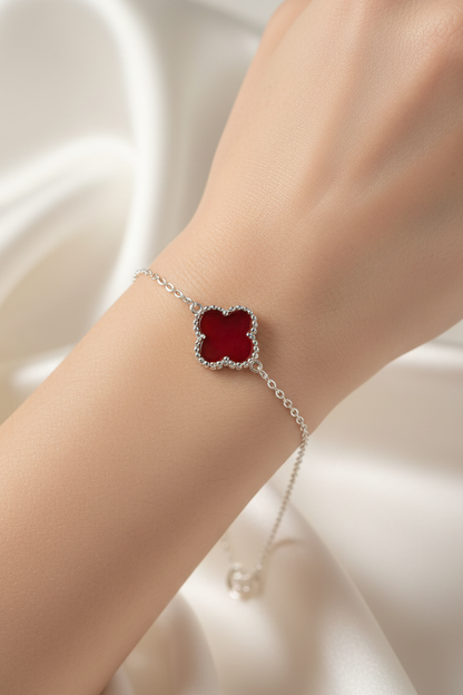 Red Clover Charm Bracelet