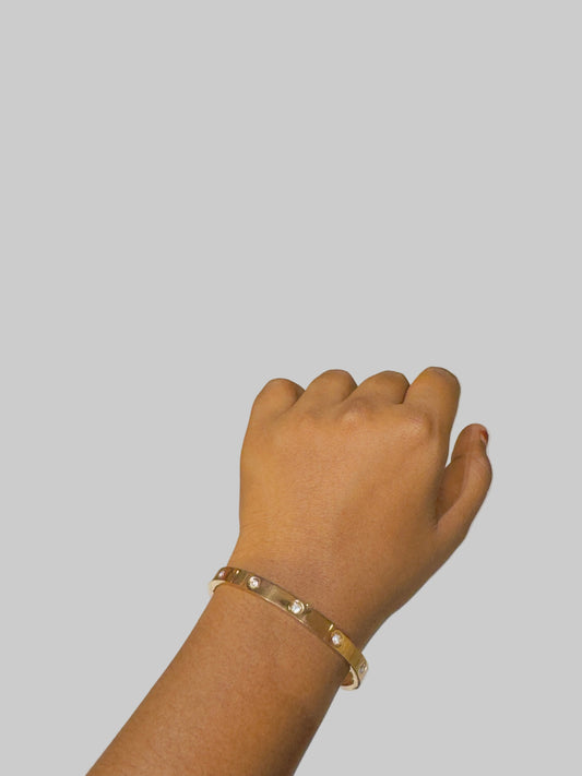 Stone bangle rosegold