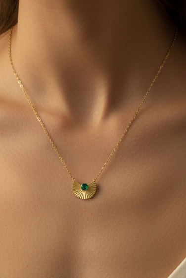 Emerald Halo Necklace