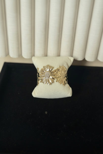 Flower cuff bangle