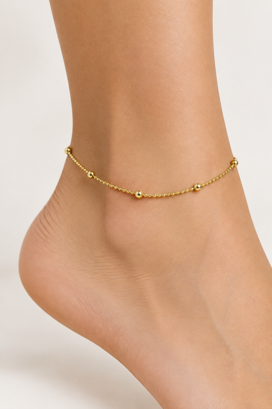Golden beads anklet pair(kids)