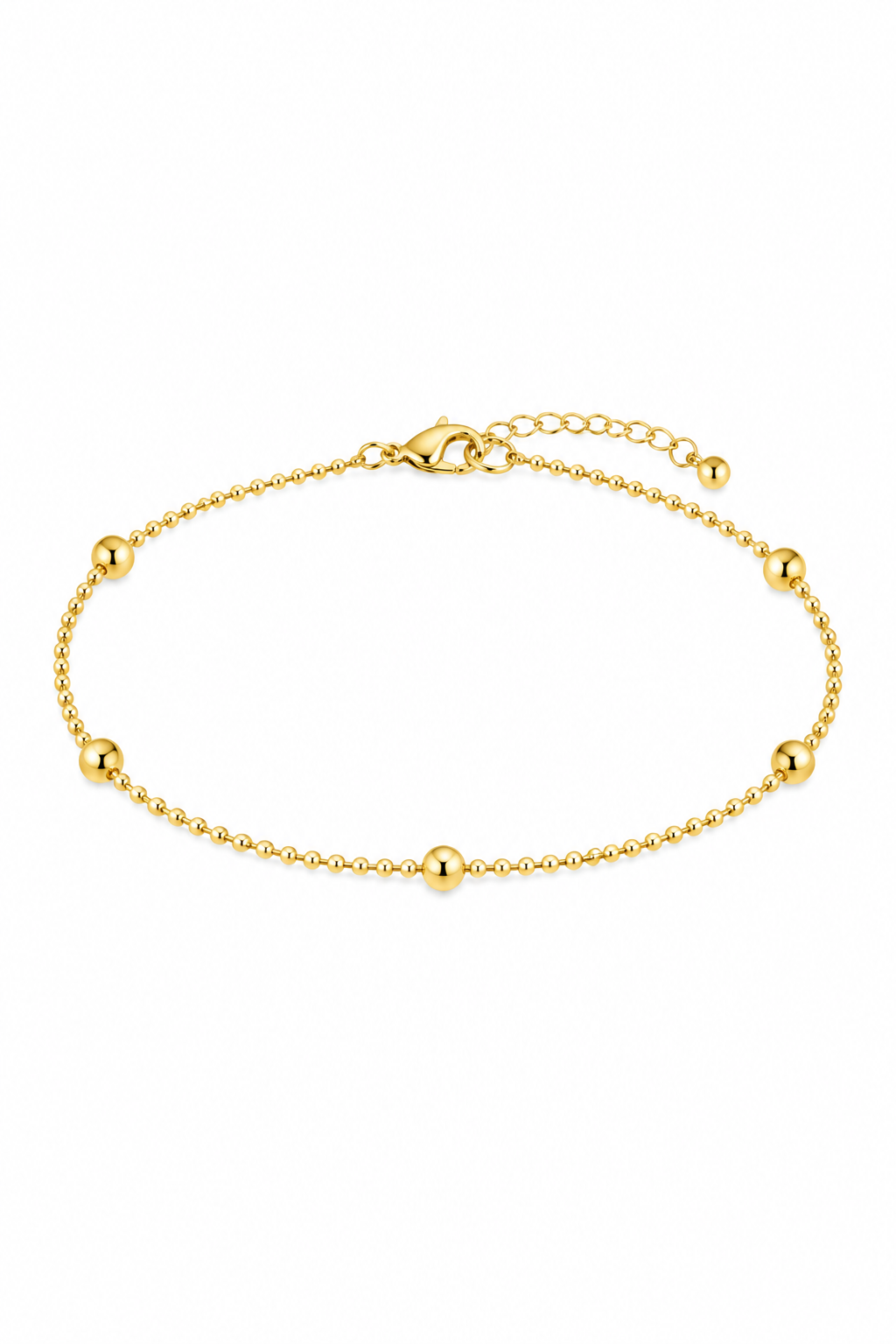 Golden beads anklet pair
