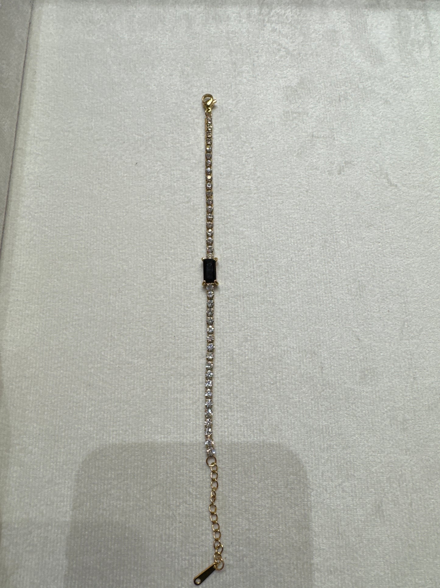 Rectangle with Black stone bracelet Gold