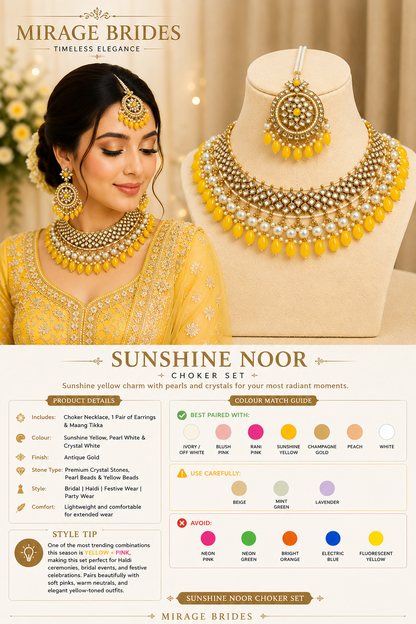 Sunshine Noor Choker Set 
Rental jewellery