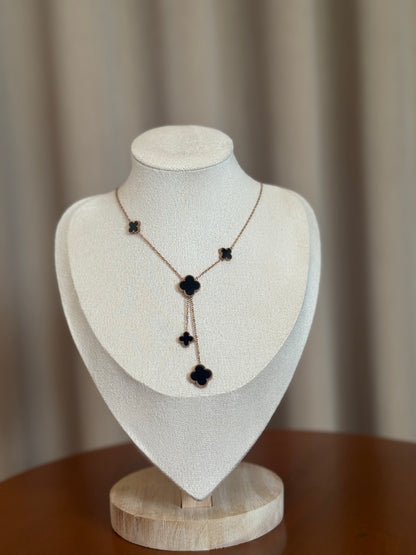 Reversible clover necklace -rose gold
