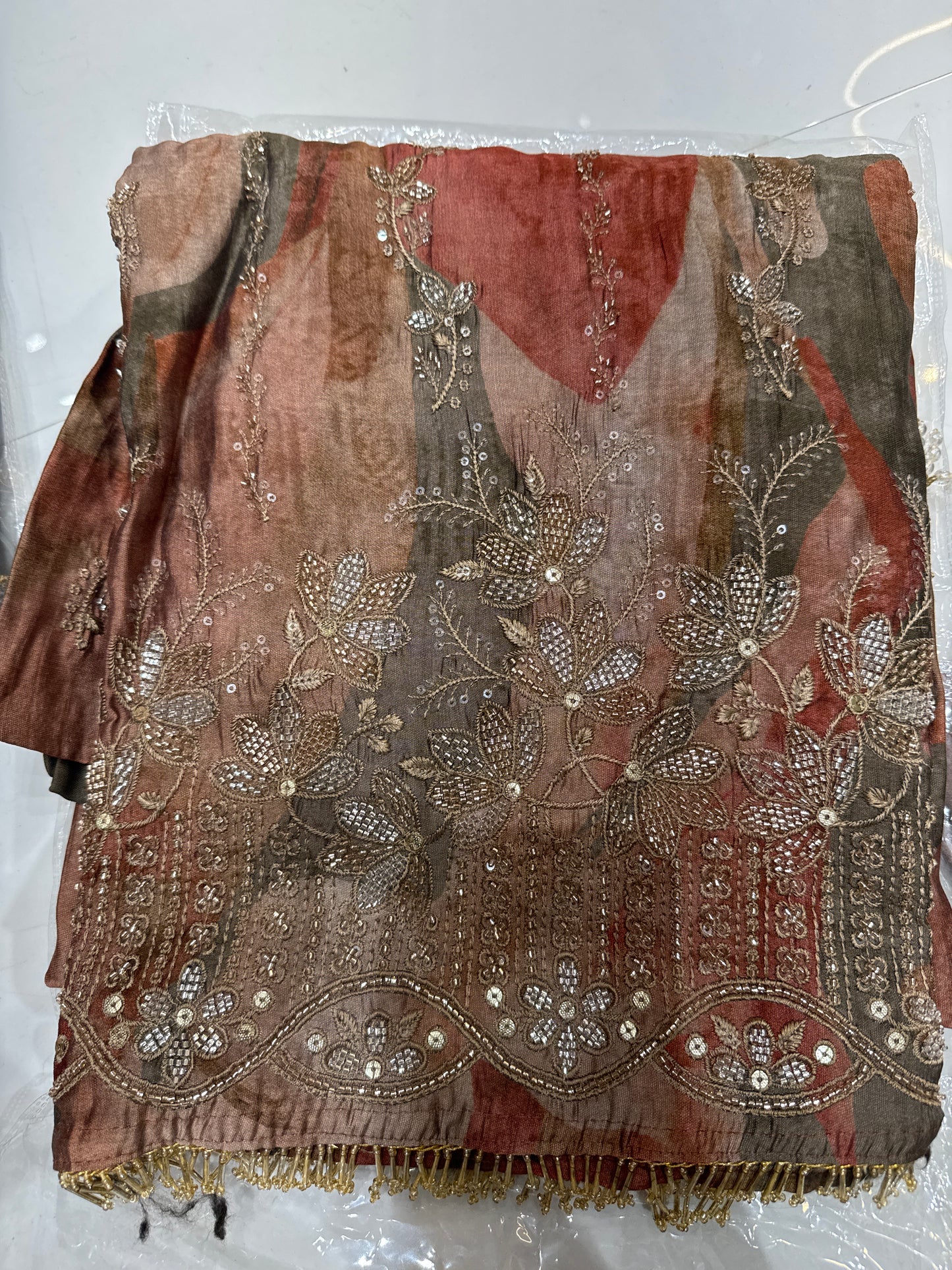 Handwork Muslin Churidar set
