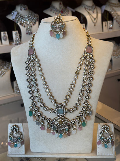 Rental Bridal Pastel Multi Color Long Necklace