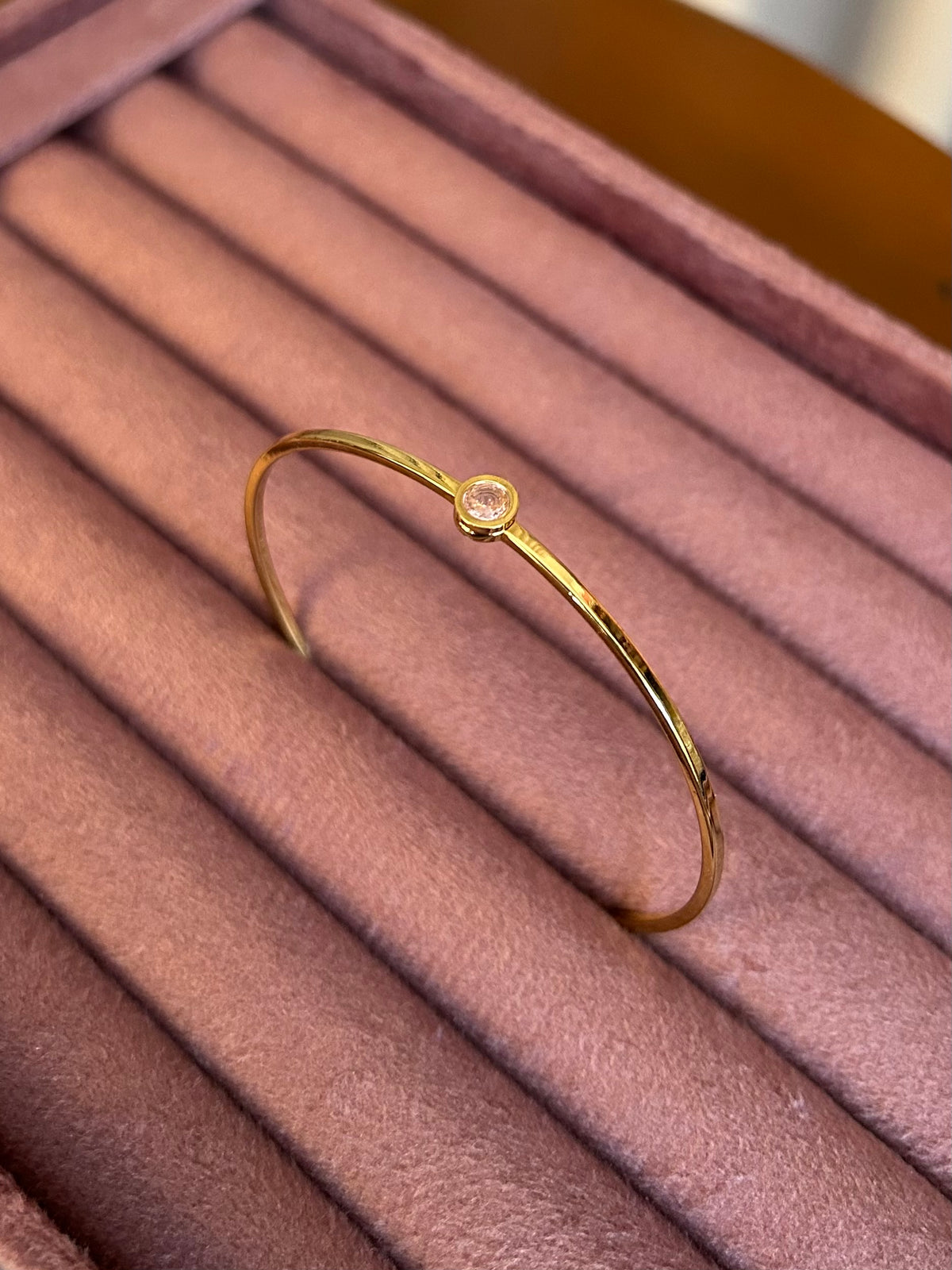 Pink Solitaire Bangle