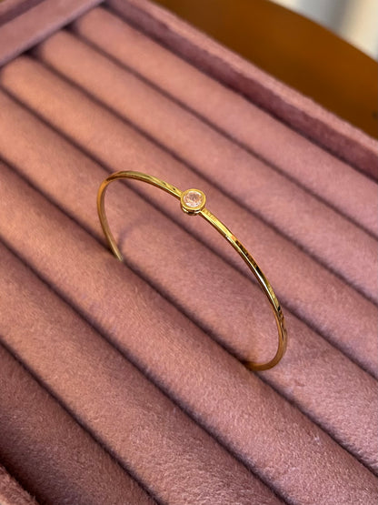 Pink Solitaire Bangle