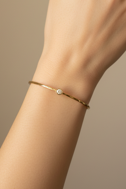 Pink Solitaire Bangle