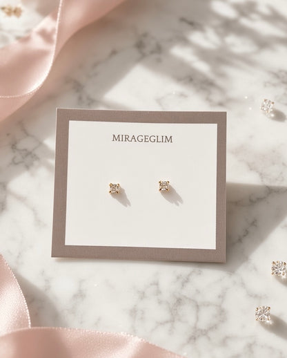 Square Crystal Stud Earrings