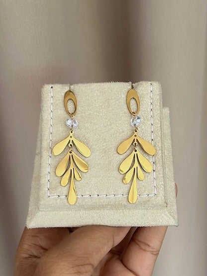 Gold Fern Leaf Earrings