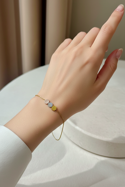 3 round bracelet gold