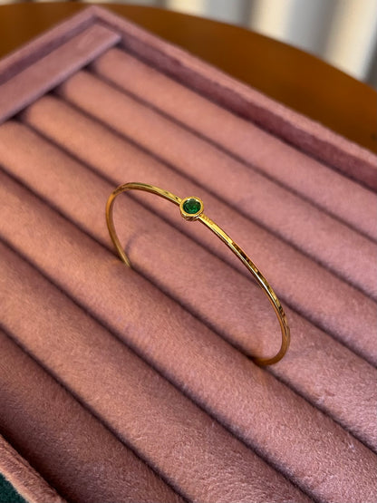 Green Solitaire Bangle