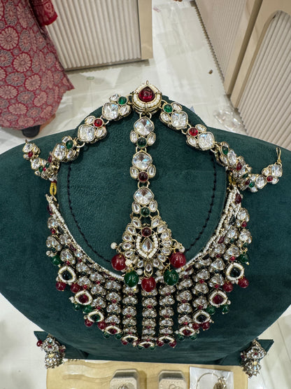 Rental Jewellery Emerald V Half Chokker Set
