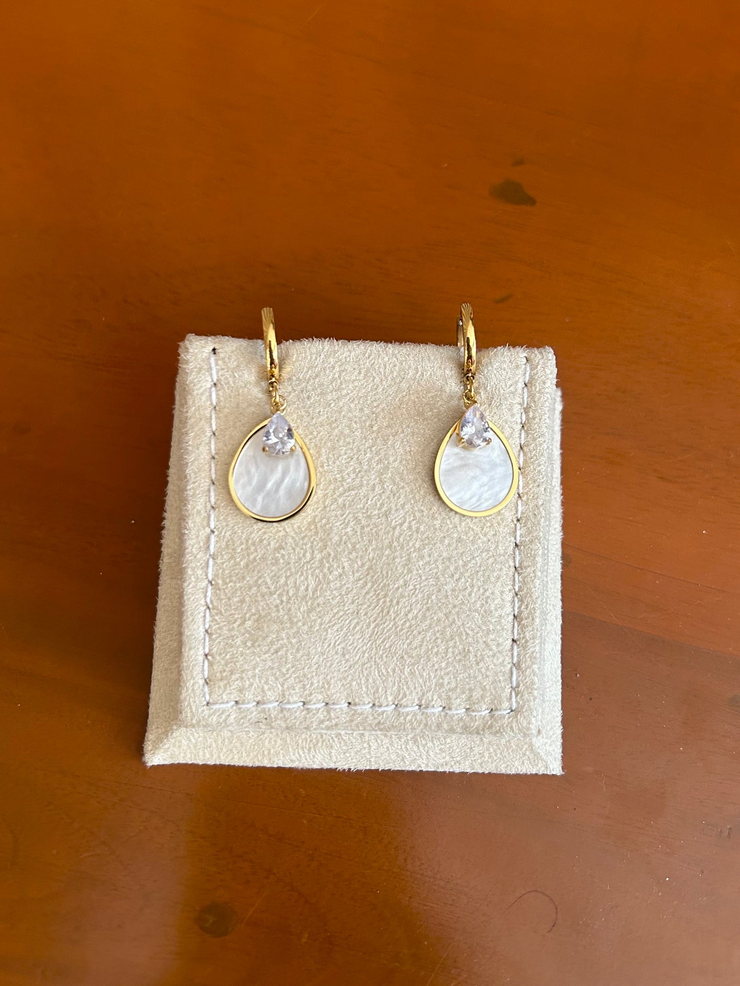 Pearl Shell & Crystal Earrings
