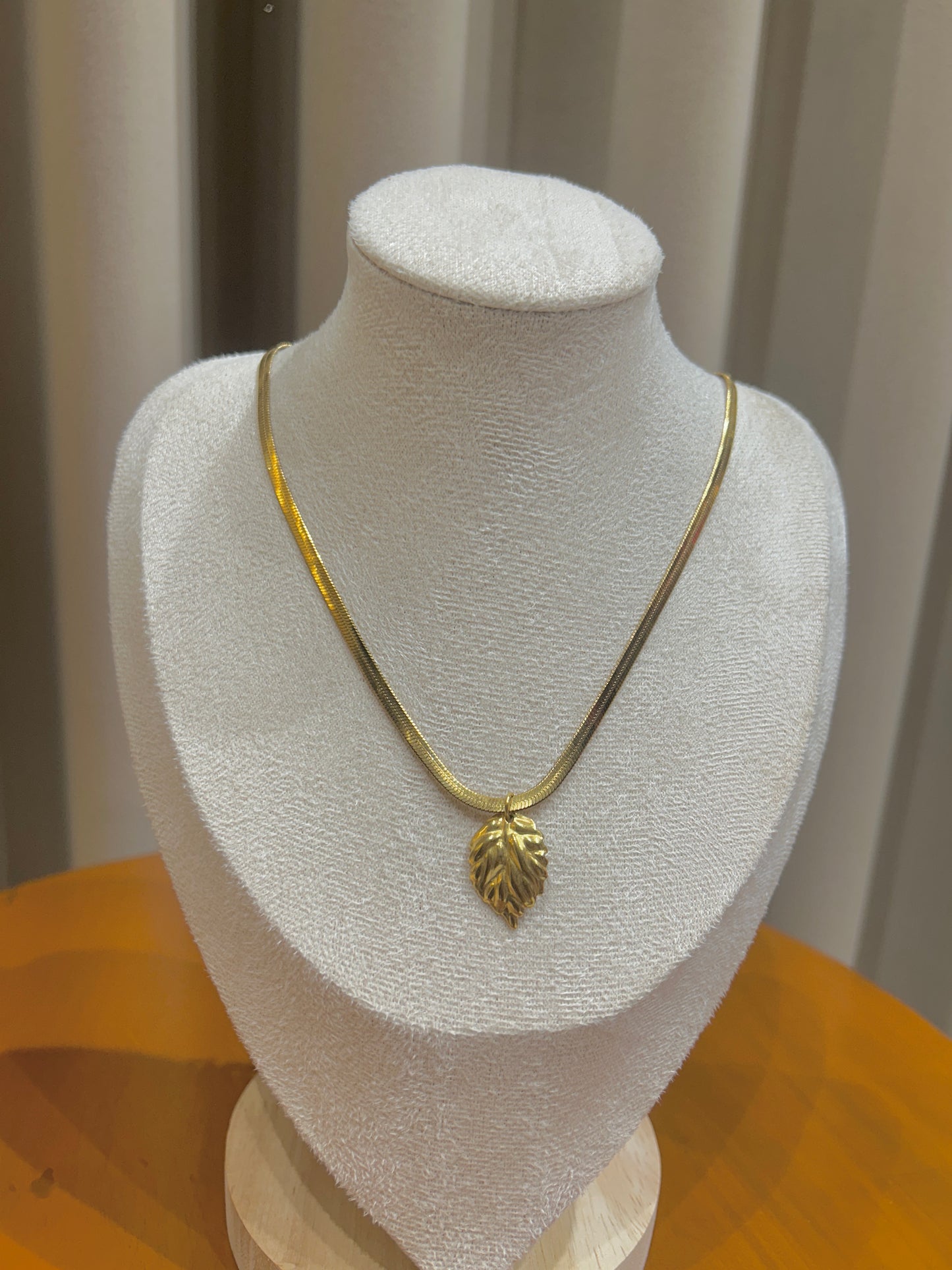 Gold leaf necklace