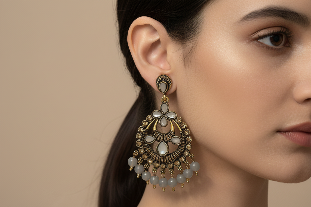 Grey earring