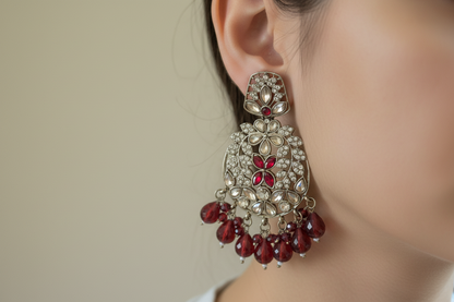 Maroon earring