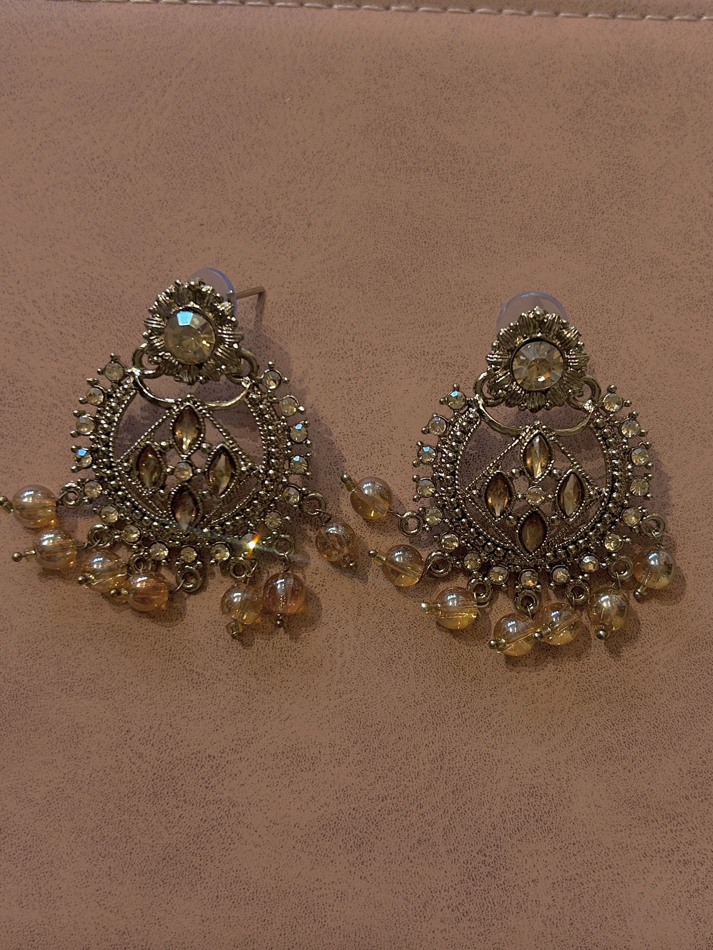 Golden peach earring
