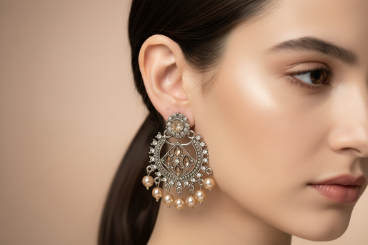 Golden peach earring