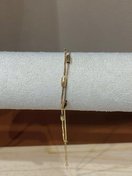 Golden Bead Station Bracelet