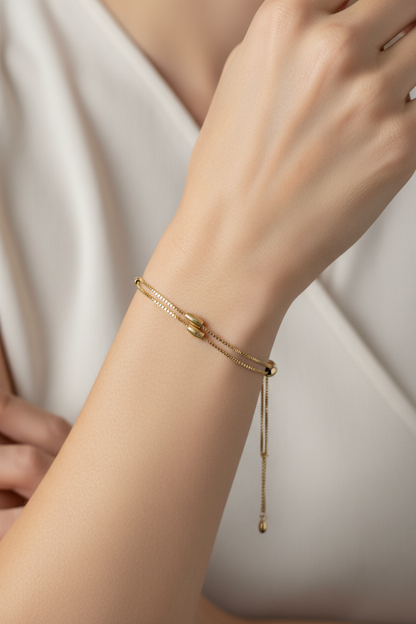 Golden Bead Station Bracelet