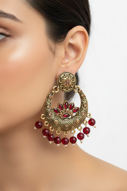 Red stone  earring