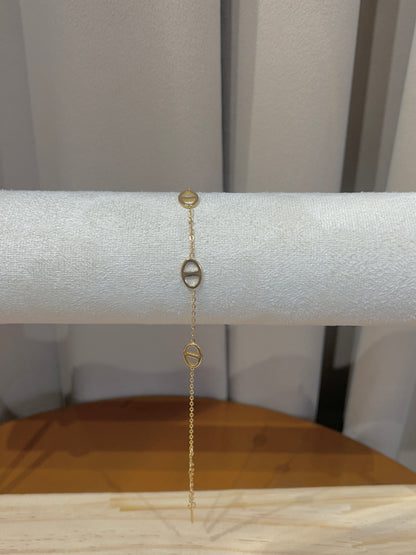 Gold Mariner Link Chain Bracelet